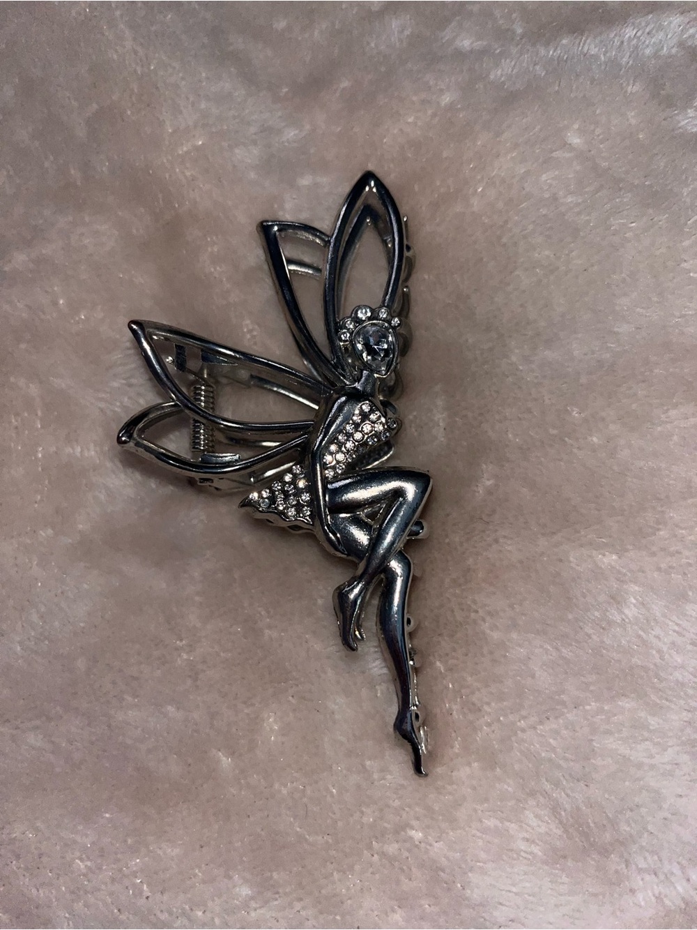 Rhinestone Silver Fairy Hair Clip